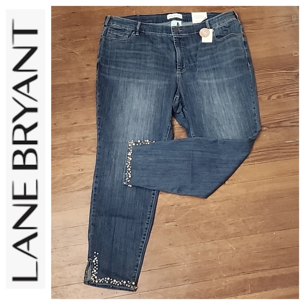 Lane Bryant Embellished Ankle Jeans